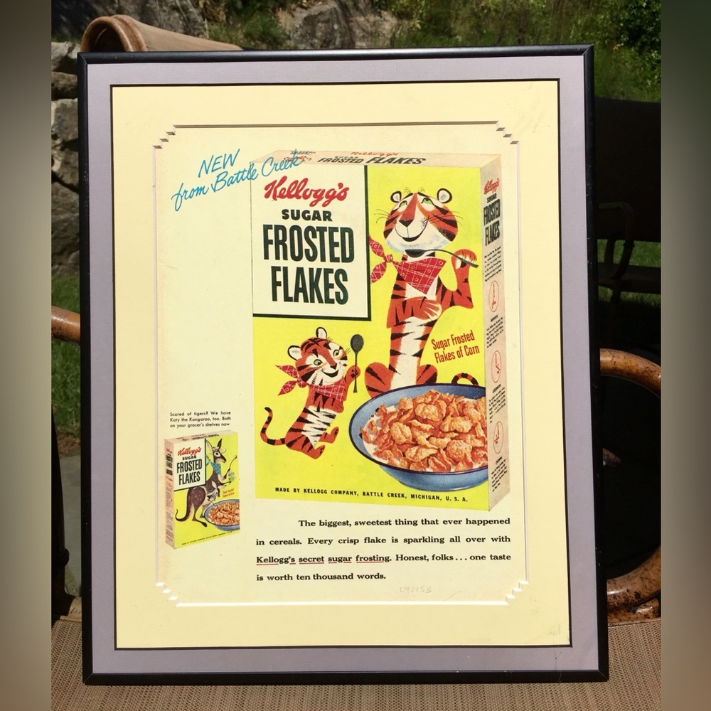 Vintage Agency, "Leo Burnett 1952 Kelloggs Cereal: "Frosted Flakes" Ad Marketing